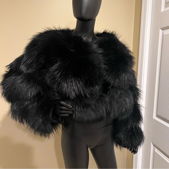 Genuine Raccoon Fur Coat Long Sleeve lined Trench Jacket Parka Puffer bomber fur - Picture 6 of 17